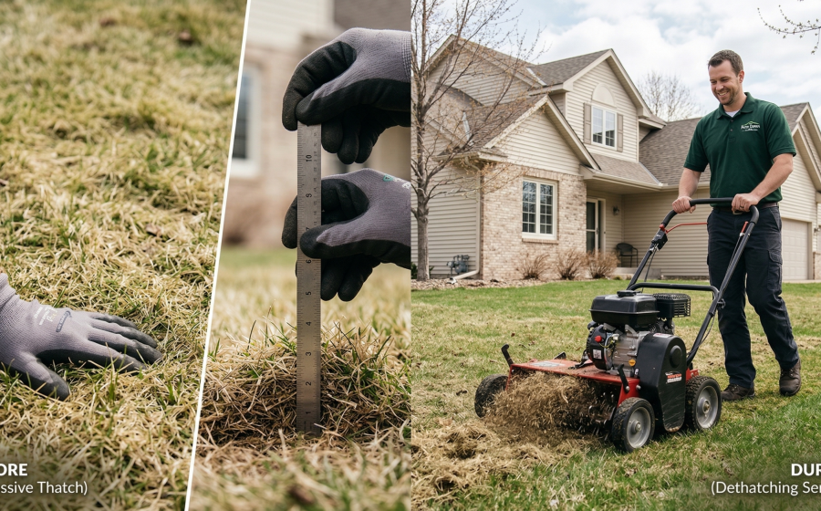 dethatching lawn